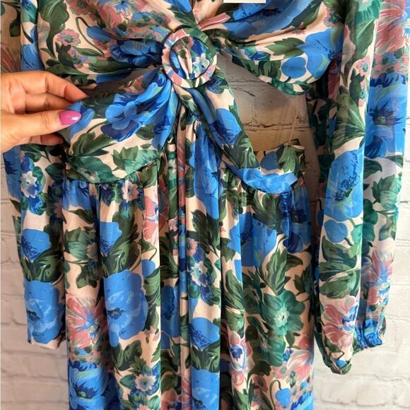 Lush Floral Cut Out Maxi Dress Size Medium - Picture 8 of 12